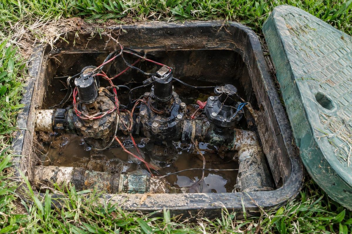 Flooded valve box, before