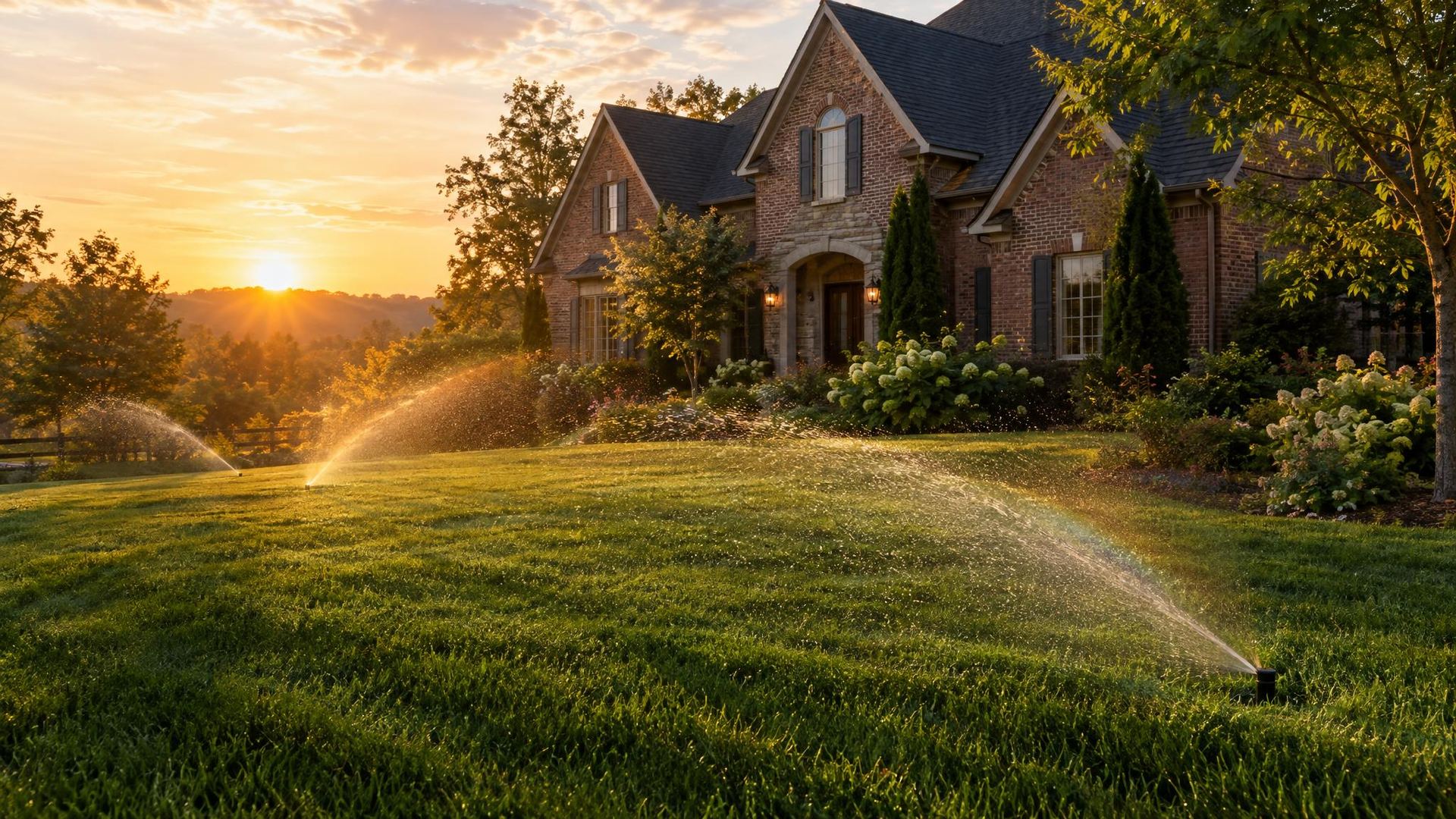 Even, green coverage across the whole lawn