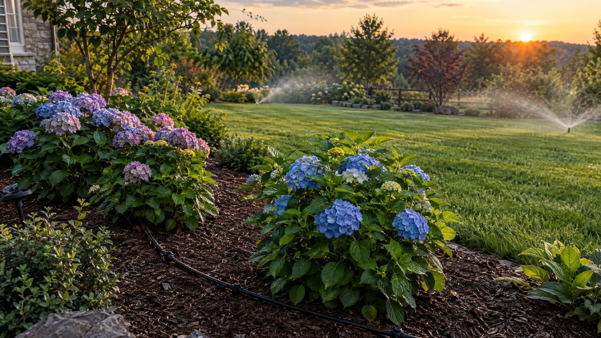 Drip and spray zones for beds and lawns